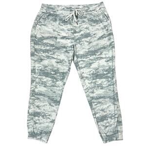 Athleta Farallon Jogger Pants Women's XL Fog Gray Green Camo Athletic Running